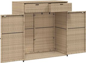 vidaXL szürke polyrattan kerti tárolószekrény 105 x 55 x 113 cm