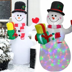 Nagy Világító Felfújható Kerti Hóember Figura Karácsonyra