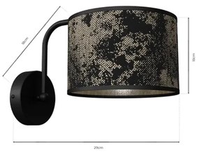 Fali lámpa SATINO 1xE27/60W/230V fekete/arany