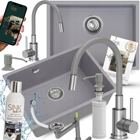 Mosogató Gránit Mosogató Függesztett Szürke Csaptelep impregnáló