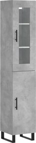 vidaXL betonszürke szerelt fa magasszekrény 34,5x34x180 cm