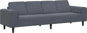 vidaXL Nappali Kanapé Sötétszürke 250 x 77 x 76 cm