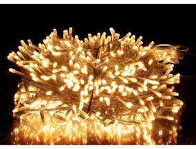 1200 LED-es BOA fényfüzér, kültéri-beltéri hálózati, időzíthető 6/18 órás, 8 féle fényjátékkal, átlátszó vezetékes ,extra meleg fehér, 24 m, IP44