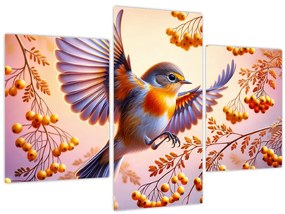 Kép - Madár berkenyével (90x60 cm)