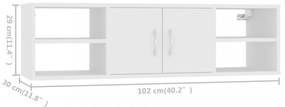 fehér szerelt fa fali polc 102 x 30 x 29 cm