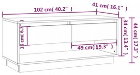 betonszürke szerelt fa TV-szekrény 102x41x44 cm