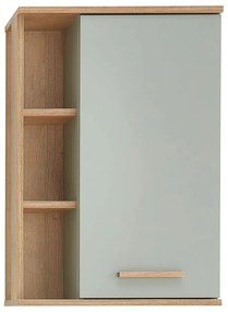 Zöld függő fürdőszoba szekrény tölgyfa dekorral 51x75 cm Set 963 - Pelipal