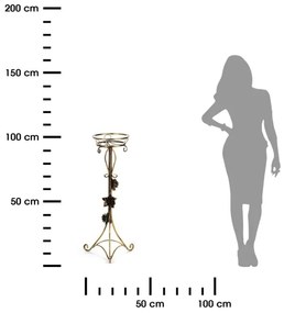 Virágállvány 95x38 cm arany