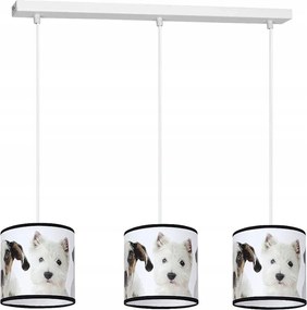 Gyerek függőlámpa tripla fehér 3 lámpaernyő Milagro kutyusokkal
