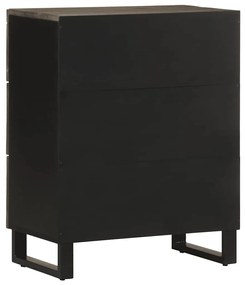 Sideboard Fekete 60x33x75 cm tömörfa Mango