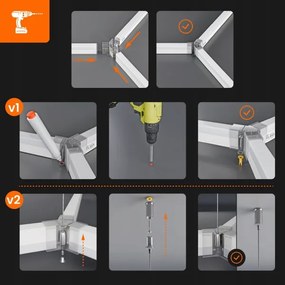 LED mennyezeti lámpatest LED/280W/85-265V 6500K 313x298 cm CRI 90 IP54 fehér