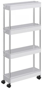 Műanyag polc kerekeken CART 13,5x42x83 cm fehér