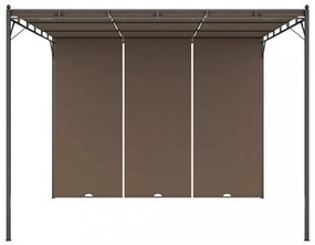 tópszínű kerti pavilon oldalfüggönnyel 3 x 3 x 2,25 m