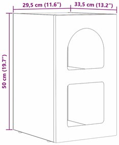 vidaXL Éjjeli asztal Artisan tölgy 29.5 x 35 x 50 cm Faanyag