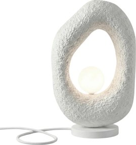 Vaslı-Nua fehér fém és üvegszálas éjjeli lámpa