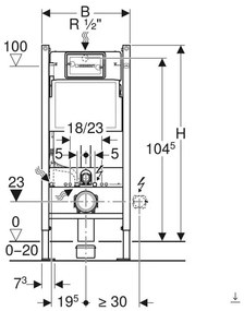 Geberit DuofixBasic fali WC-szerelőelem - 112 cm - Delta 12 cm-es falsík alatti öblítőtartállyal