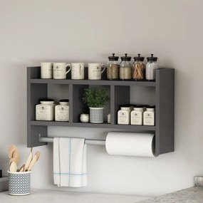 Asya fali polc, antracit, 63,6 cm