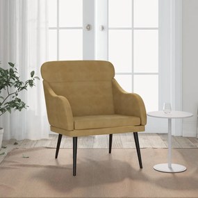 Barna bársonyfotel 63 x 76 x 80 cm