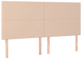cappuccino műbőr LED-es fejtámla 160x5x118/128 cm