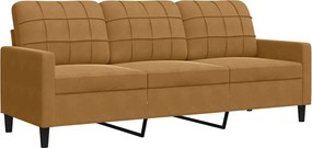 vidaXL 3 személyes barna bársony kanapé 180 cm