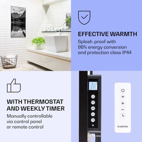 Klarstein Wonderwall Air Art Smart, infravörös hősugárzó, 60 x 120 cm, 700  W, fekete-fehér tenger