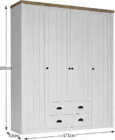 Hálószoba bútor, sosna andersen/tölgy lefkas, PROVANCE