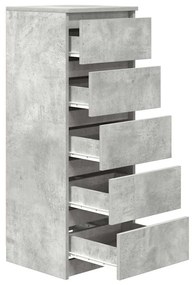 betonszürke szerelt fa tálalószekrény fiókos 37,5x35x99 cm