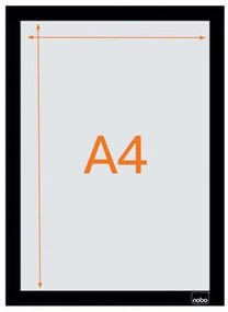 Posztertábla, fali, A4 méret, műanyag keret, 2 db, NOBO, fekete (VN5697)