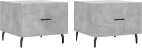 vidaXL 2 db betonszürke szerelt fa dohányzóasztal 50 x 50 x 40 cm