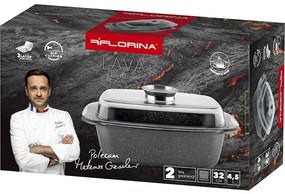Florina Alumínium tepsi aroma kapaklı Lava 4,5 l ,32 × 22 × 11 cm