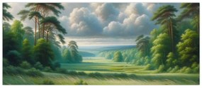 Kép - Zöld táj (120x50 cm)