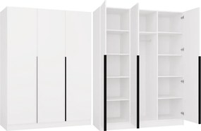 SENSO 3D gardróbszekrény 150x56.5x200 cm, fehér-fekete