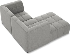 Szürke buklé sarokkanapé (bal oldali-heverő résszel) Aloha – Makamii