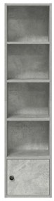 betonszürke szerelt fa könyvespolc 31x24x127 cm