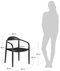 Glynis fekete eukaliptuszfa kerti szék - Kave Home