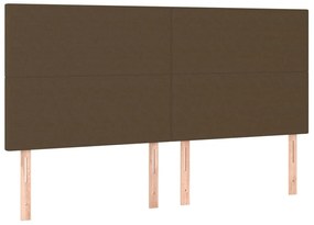 sötétbarna szövet LED-es fejtámla 180x5x118/128 cm
