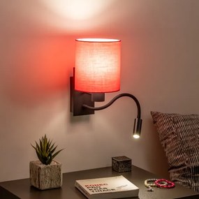 Brilagi - LED Fali lámpa NUBILA 1xE27/25W/230V + LED/3W fekete/rózsaszín