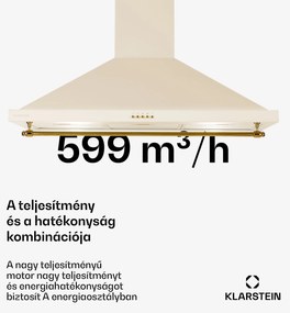 Klarstein Montblanc 90, páraelszívó, 610 m³/ó, 165 W, 2 x 1,5 W, LED, díszléc
