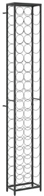 Fekete kovácsoltvas bortartó 57 palackhoz 34 x 18 x 200 cm