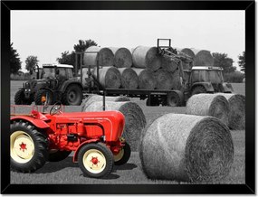 Poszterek keretben 40x30 Aratás Piros traktor