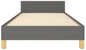 sötétszürke szövet ágykeret matrac nélkül 90x190 cm