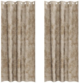 prémium poliészter függöny 2 db szemfüggönnyel Sampanye 225x140 cm