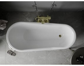 Mexen, Mexen Retro wanna wolnostojąca 170 x 75 cm, fehér, arany lábak - 53251707500-50