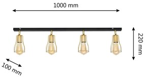 Spotlámpa TUBE 4xE27/15W/230V arany/fekete