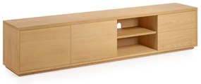 Természetes színű TV-állvány tölgyfa dekorral 200x44 cm Abilen - Kave Home