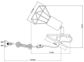 Globo 54802SK - Fali lámpa klipsszel XARA I 1xE14/40W/230V fekete