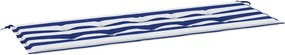 vidaXL kék/fehér csíkos oxford-szövet kerti padpárna 150x50x4 cm
