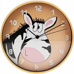 Narancssárga Falióra Zebra Gyerekszobába Ø 20 CM