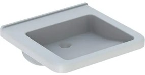 Csaptelep nélküli mosdó Geberit Selnova 55x52,5 cm fehér színben fényes felülettel csaptelep nyílás nélkül, túlfolyás nélkül 500.787.01.7