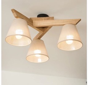 Brilagi - LED Felületre szerelhető csillár ANTHONY 3xE14/40W/230V tölgy/bézs